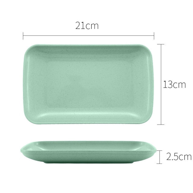 Wheat Straw Square Home Dining Plate